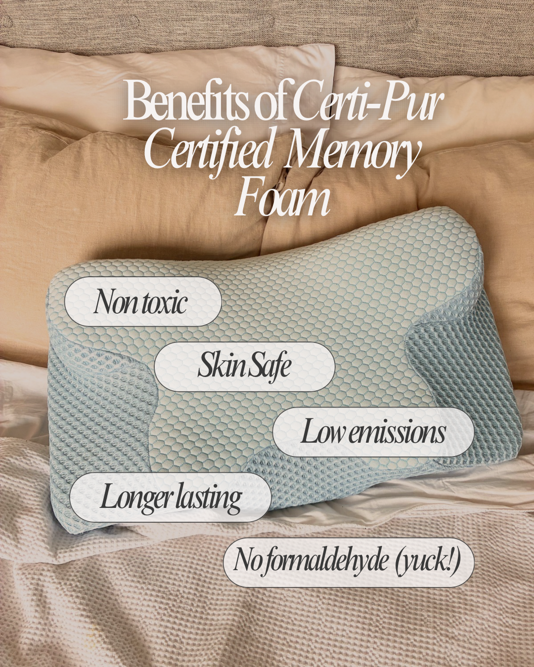 Certipur-us certified memory foam pillow for neck pain