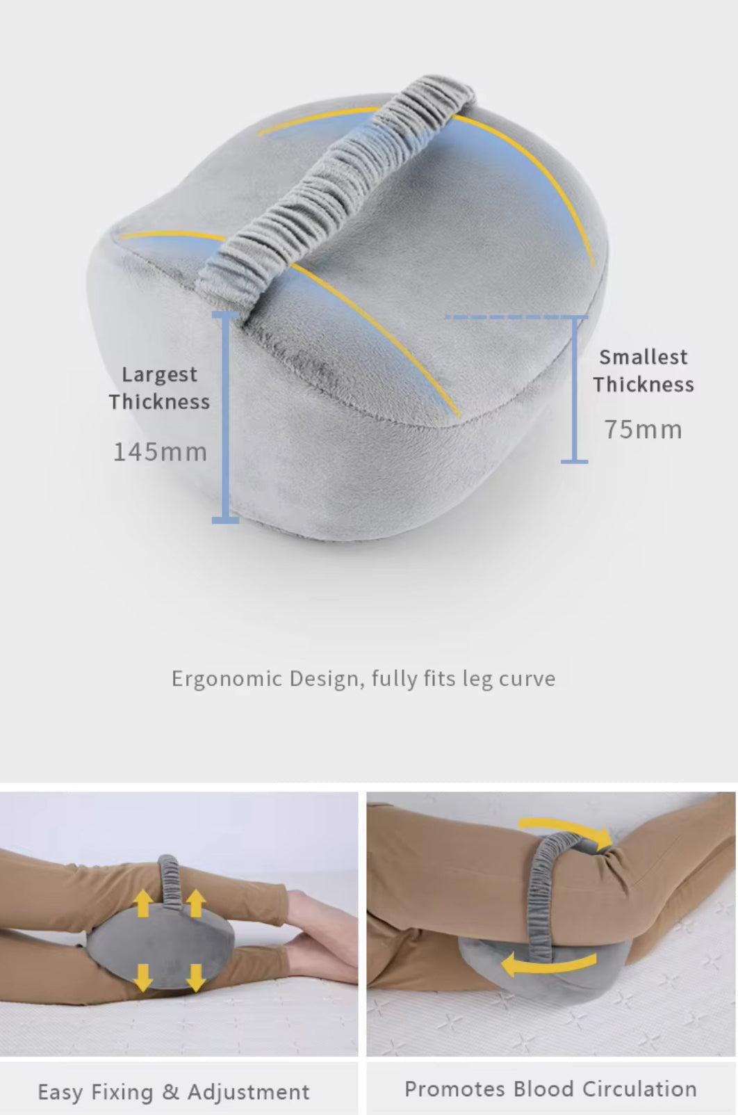 Orthopaedic Lower Body Pain Pillow, Airflow: Silver