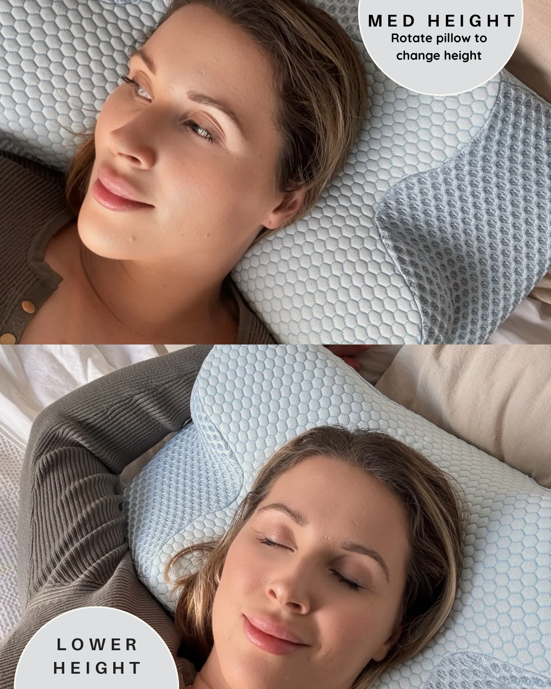 Ergonomic memory foam pillow for head and neck pain